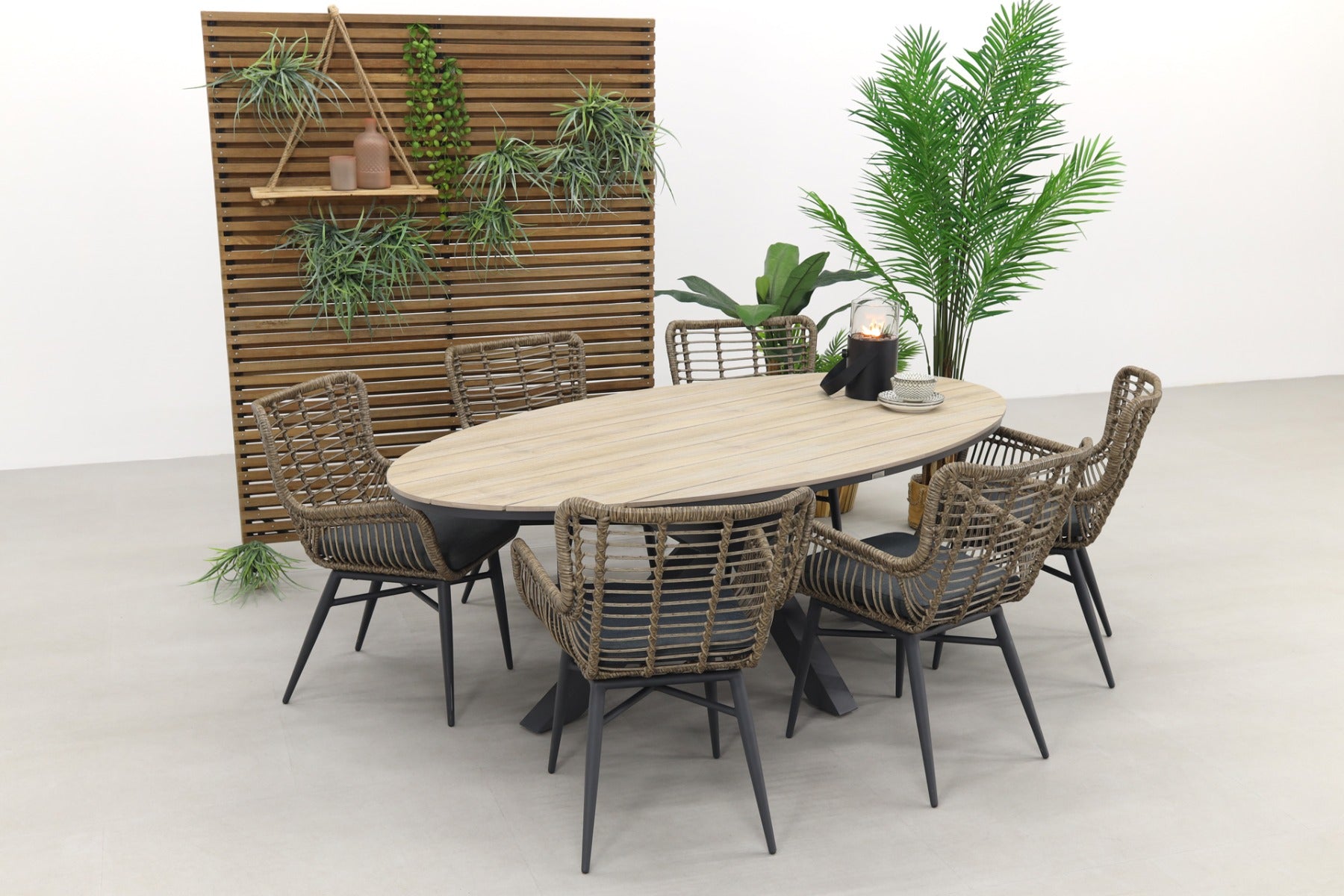 Garden Impressions Jasmine Natural|Edison 220x115 cm. - ovale tuinset