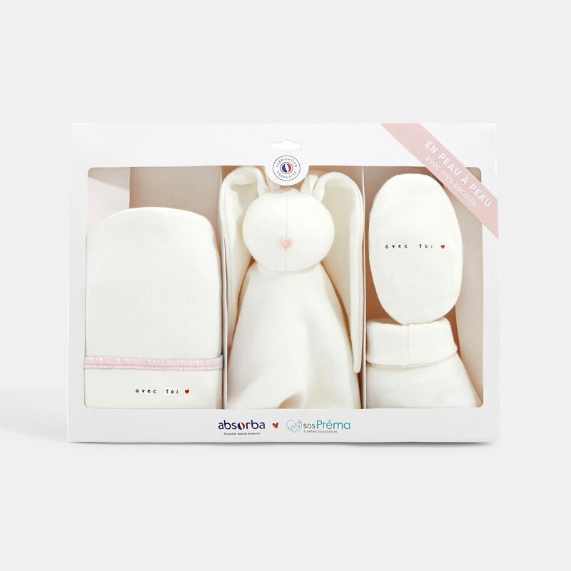 Kit peau à peau prématuré rose naissance Absorba Rose