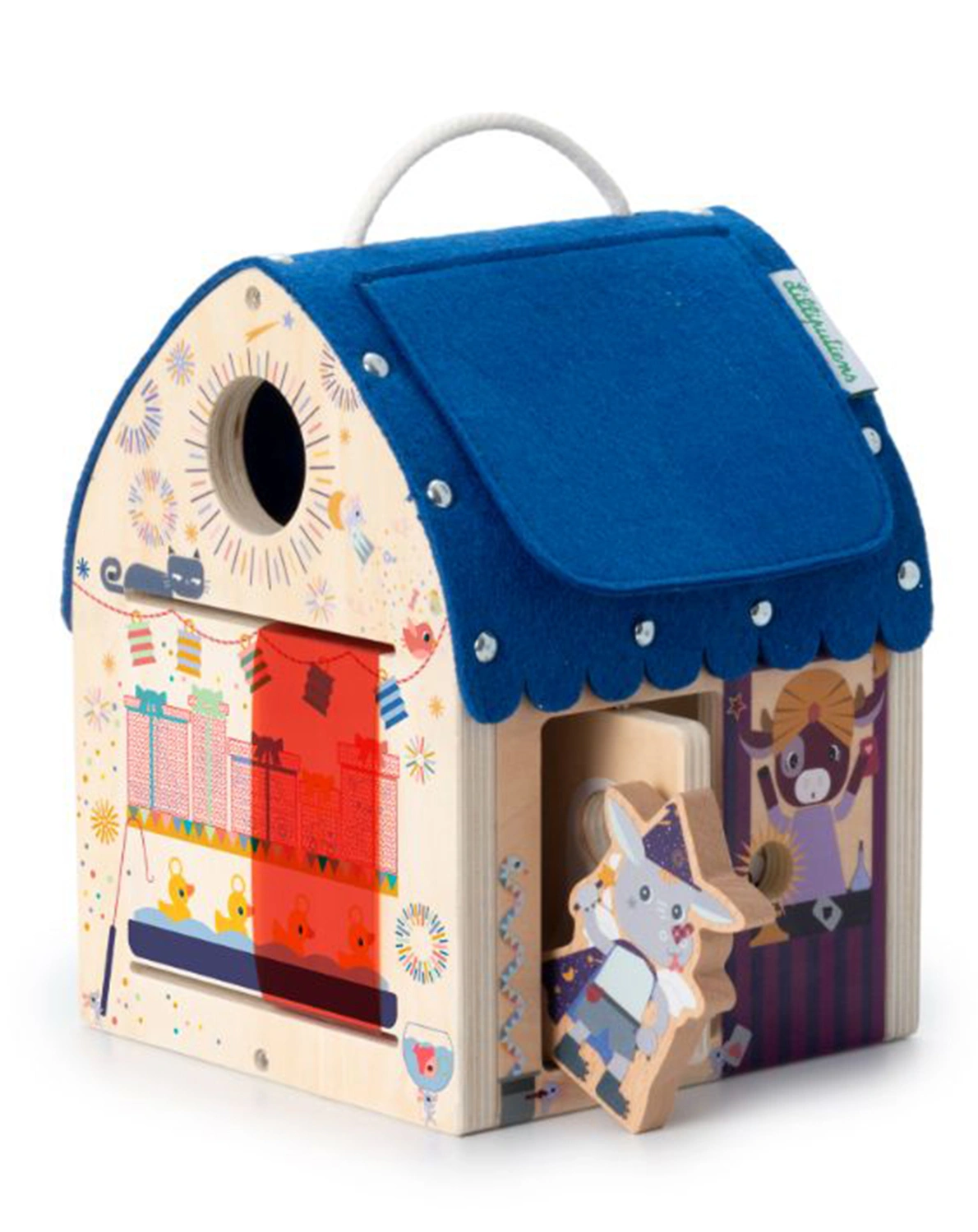 Holz-Aktivitätsspielzeug JOES HAUS (15x15x20)