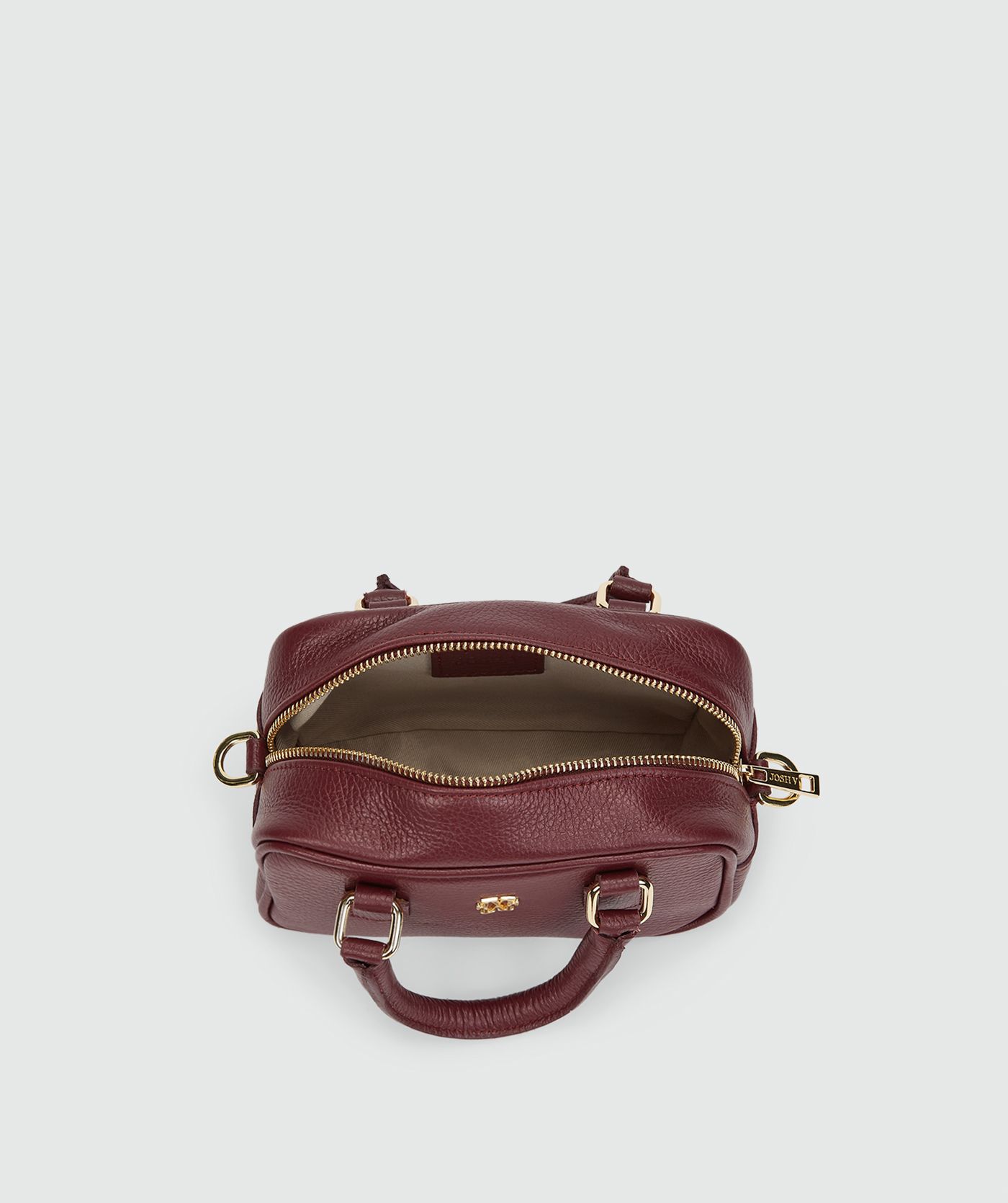 JV-AMANDINE mini tas van leer - burgundy