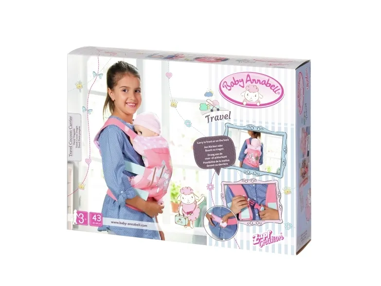 Baby Annabell Travel Cocoon Carrier, Dukke bagagebærer, 3 År