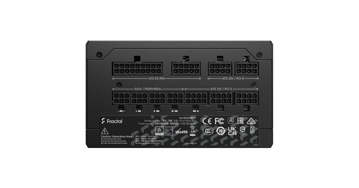 Fractal DesignION Gold 3 modulaire 850 watt voeding   (Zwart, 1x 12V-2x6, 3x PCIe)