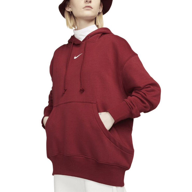 Nike Sportswear Phoenix Fleece Oversized hættetrøje Team red/white