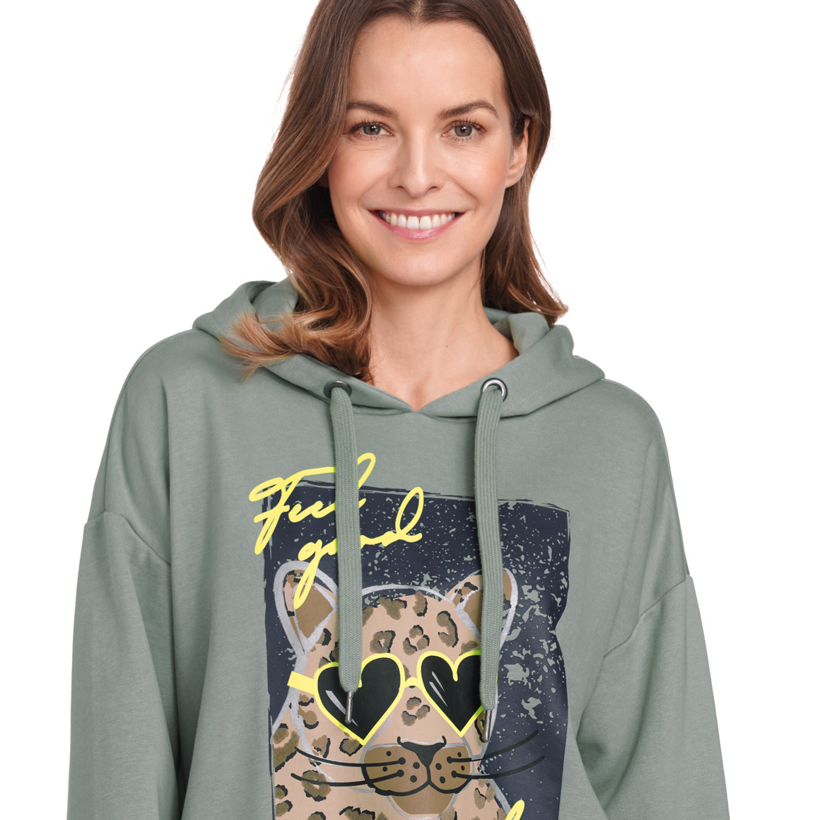 Gina Benotti Damen Hoodie mit großem Print helloliv