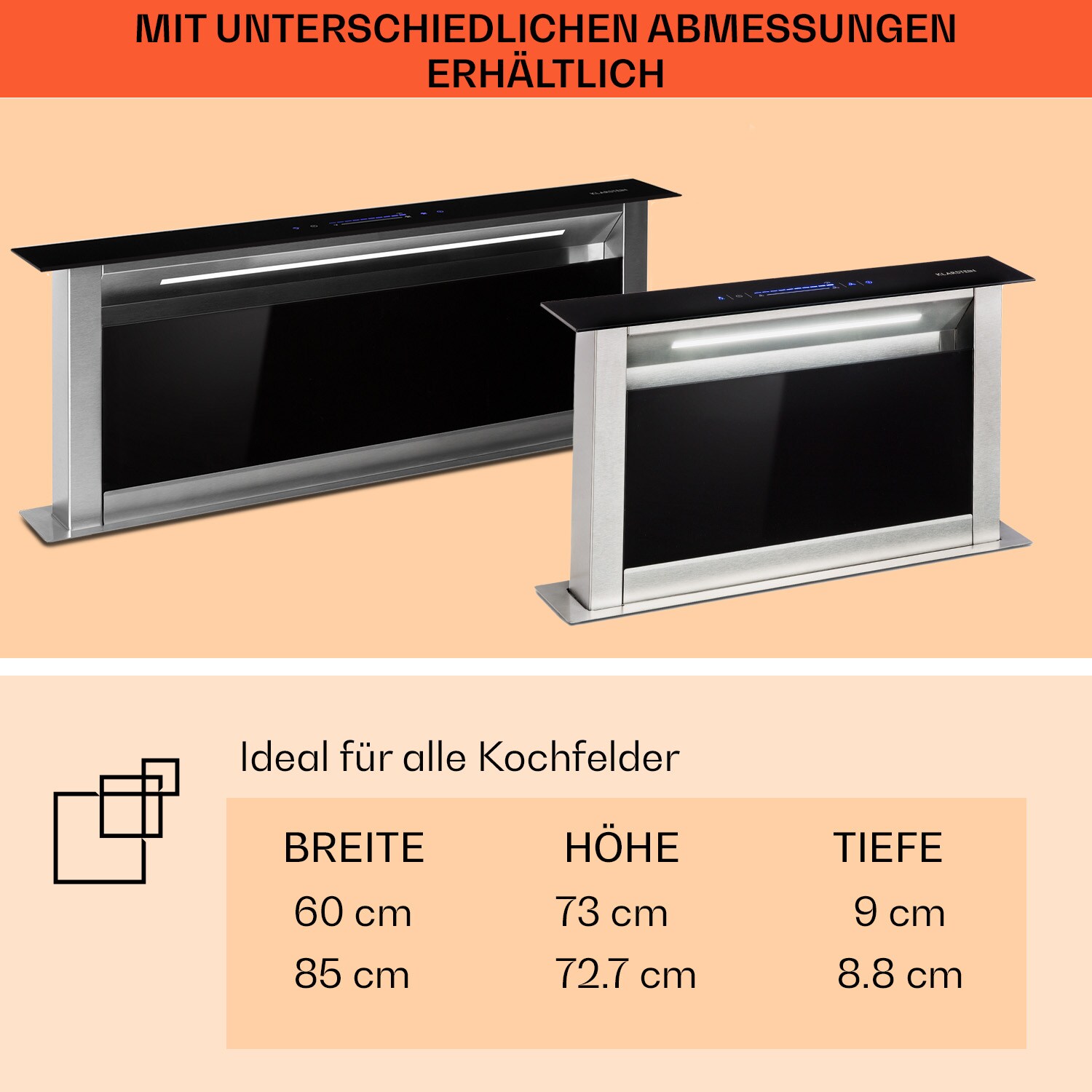 Royal Flush Eco Dunstabzugshaube 60 cm 576 m³/h A+ Schwarz