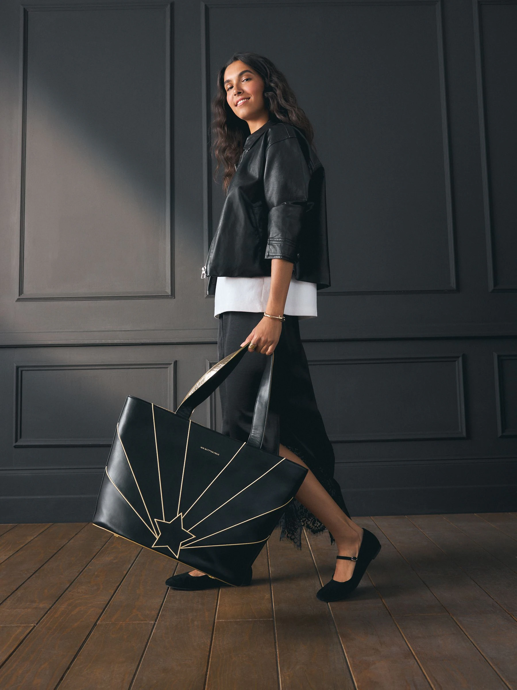 Rockett St George Gold Star Large Tote Bag