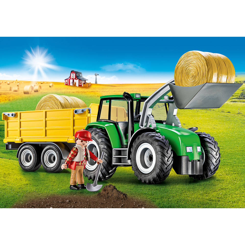 PLAYMOBIL Country tractor met trailer 9317