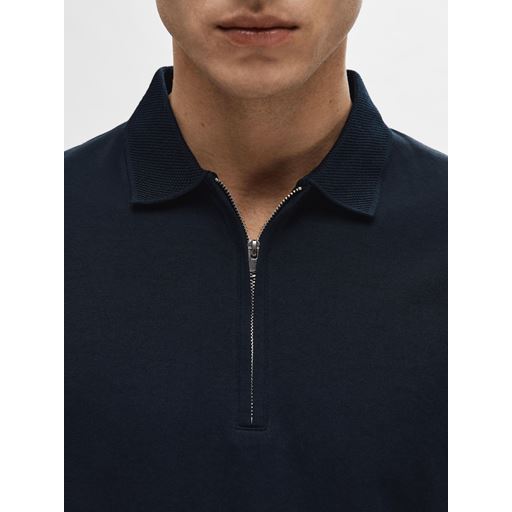 Selected Homme Fave Zip Polo, Sky Captain, L