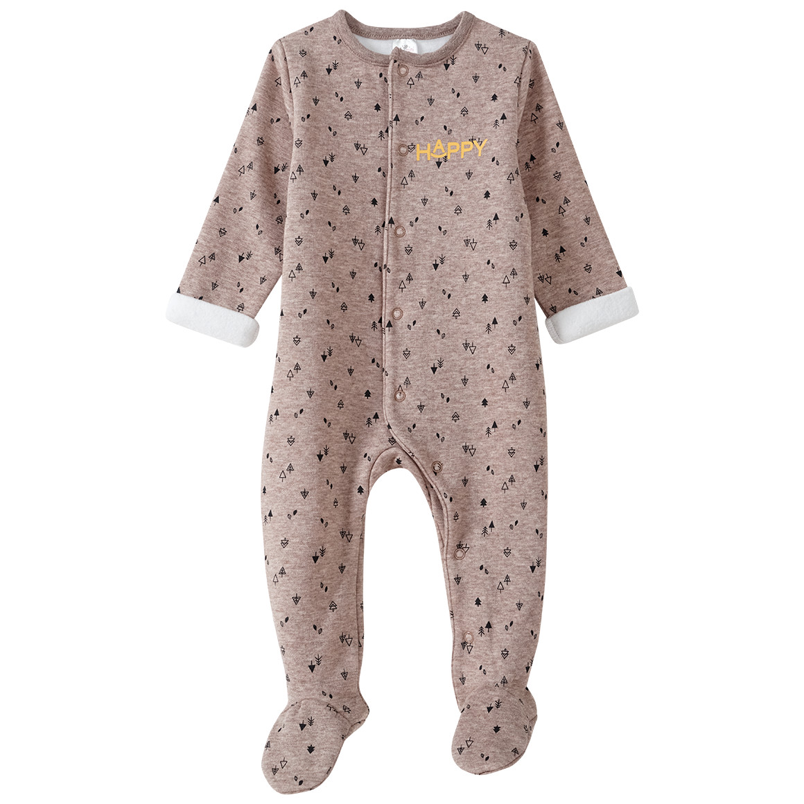 Topomini Newborn Overall mit Baum-Motiven hellbraun