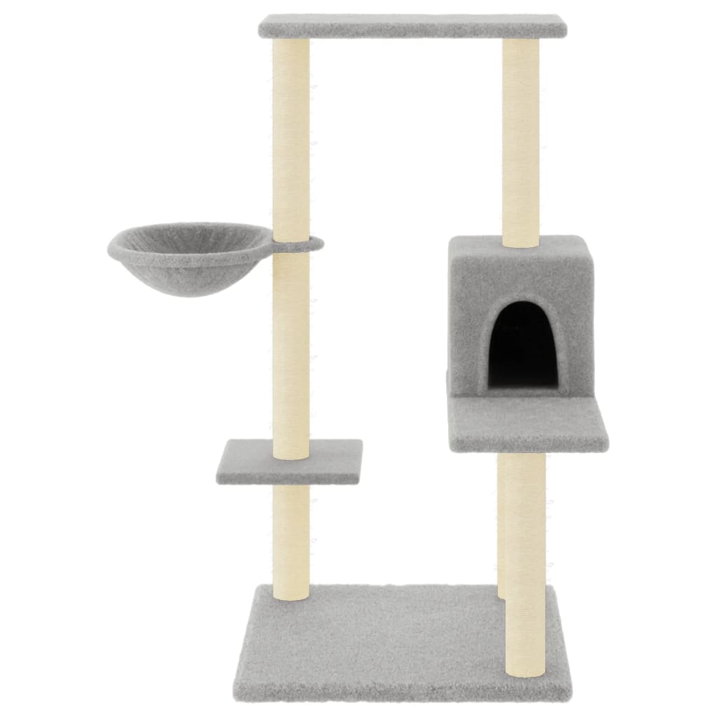 Arranhador para gatos vidaXL com postes de sisal cinza claro, 95 cm