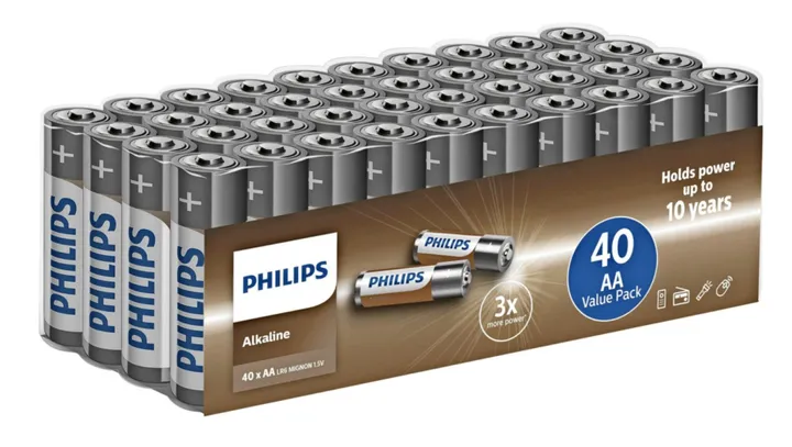 Philips Alkaline AA Batterier - 40-pak