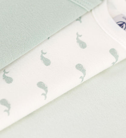 Petit Bateau Body l/æ - 3-pak -  Grøn/Hvid