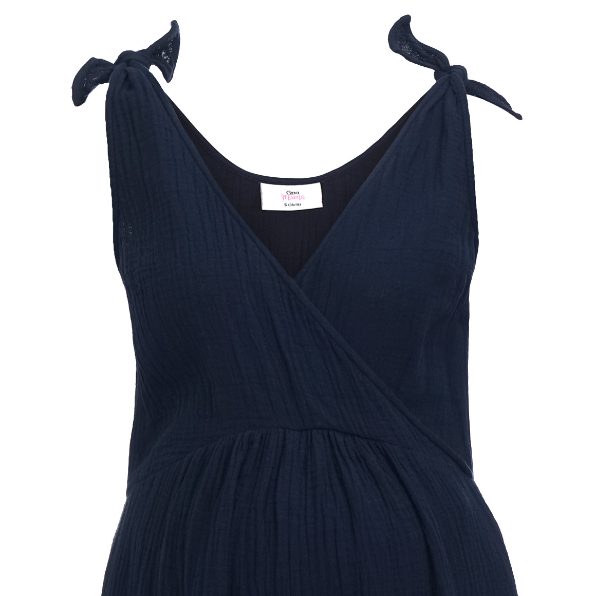 Gina Mama Damen Umstands-Jumpsuit aus Musselin dunkelblau