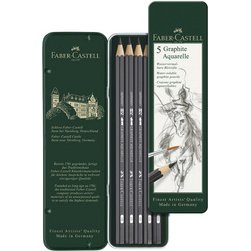FABER-CASTELL Crayon GRAPHITE AQUARELLE, étui de 5