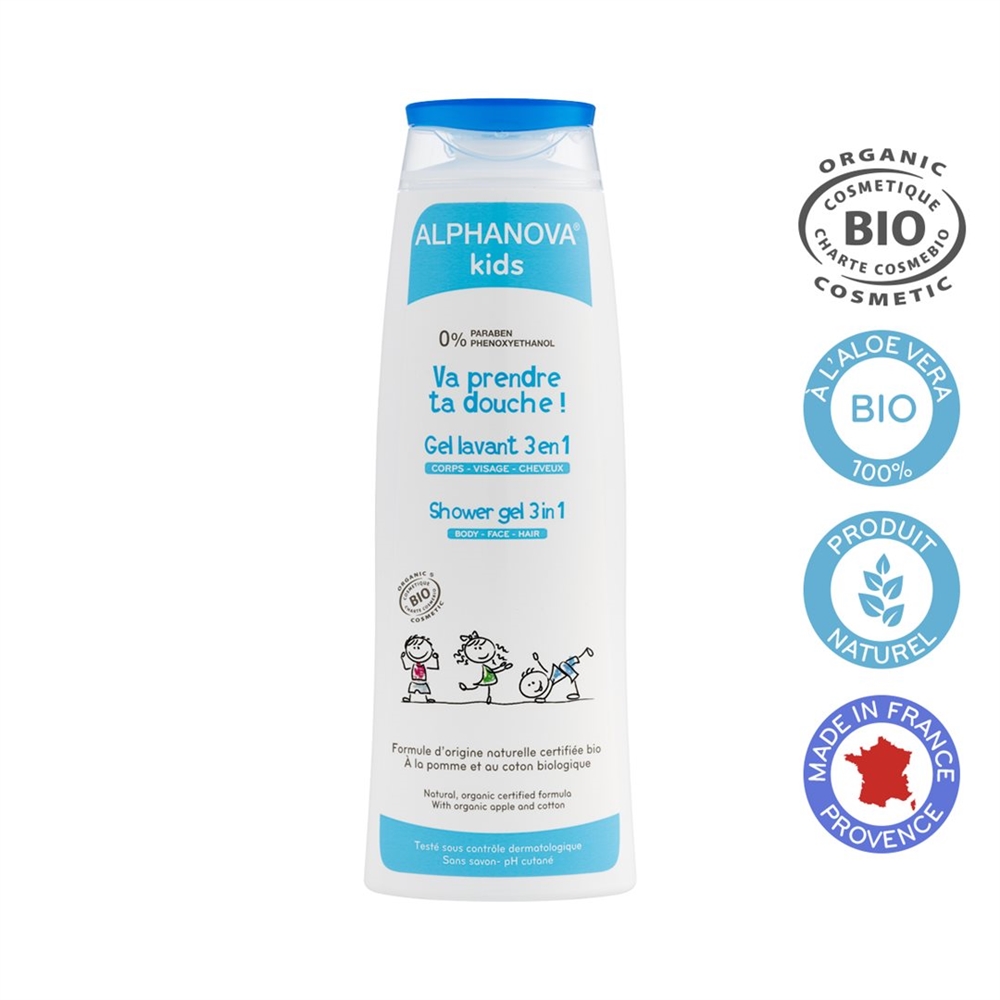 ALPHANOVA kids Va Prendre ta Douche Reinigungsgel 3 in 1 Aprikose Bio 250 ml