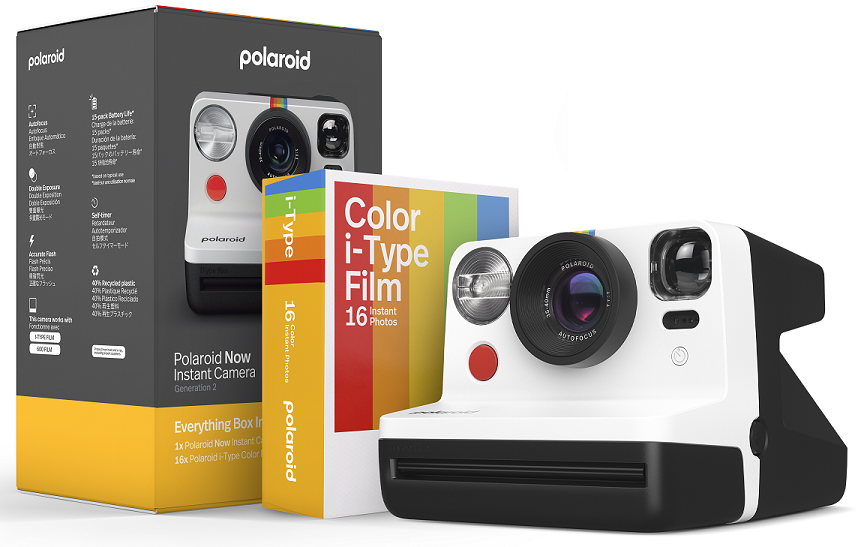 Polaroid - Now Gen 2 E-Box Kamera - Hvid & Sort