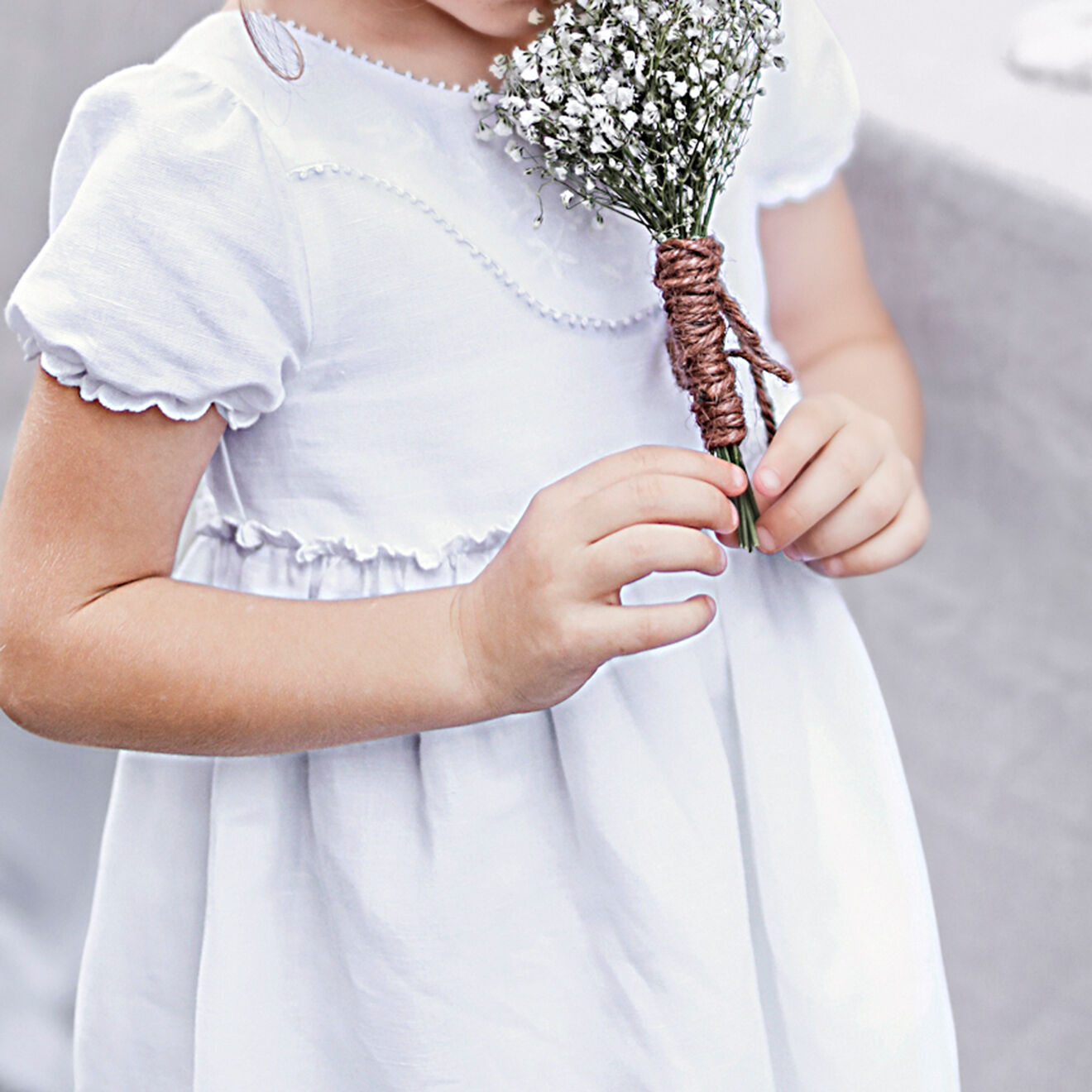 Cyrillus Robe de cérémonie en Lin & Coton Louise blanche