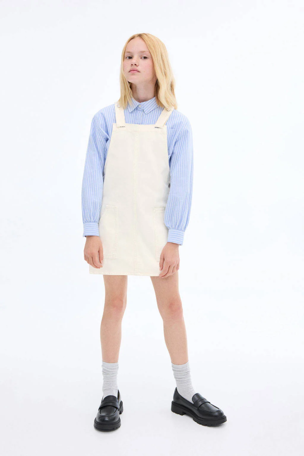 Mango Kids spijkerjurk ecru