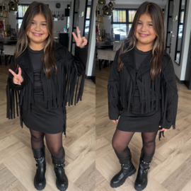 Western fringe set - zwart