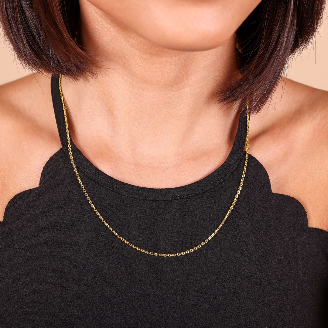 1.6mm Spiegelankerkette 750/18 K Gelbgold