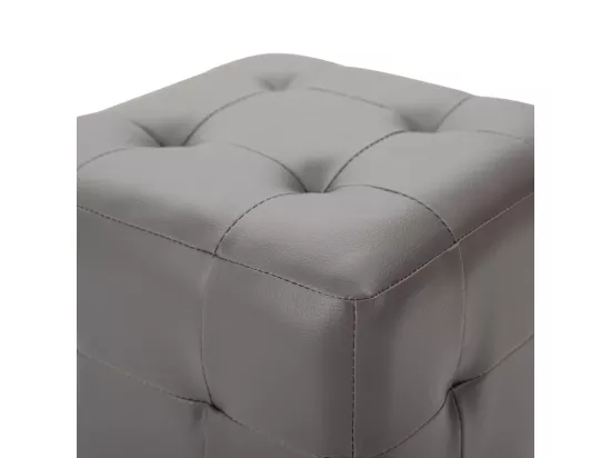 2 pcs Poufs Gris 30 x 30 x 30 cm Similicuir