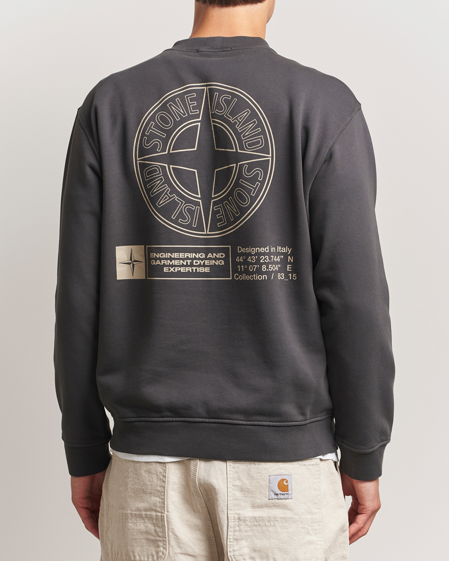 Stone Island Cotton Fleece Backprint Sweatshirt Lead Grey
