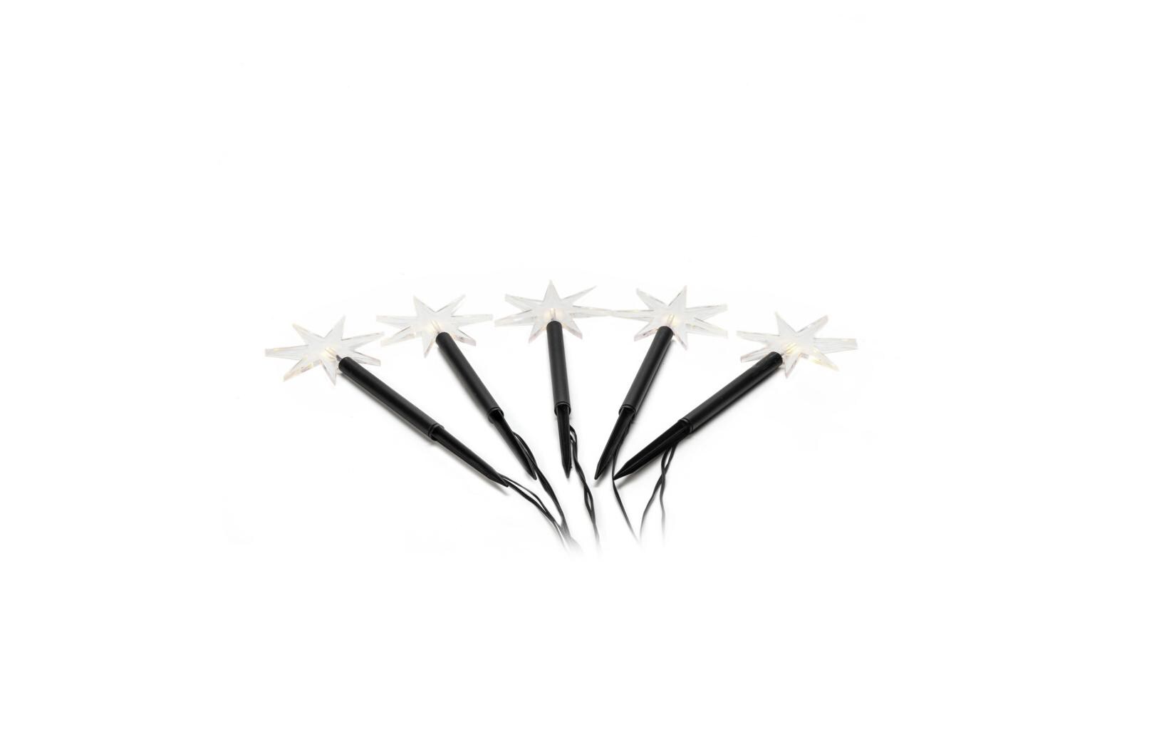 LED-Stern 24 cm, 5er SetSterne mit Erdspiess