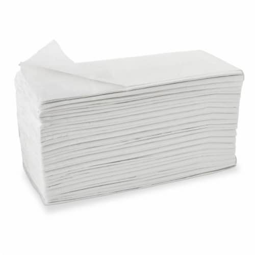 Essuie-mains plié pure ouate blanche 2 plis 23,5 x 24 cm certifié Ecolabel BulkySoft