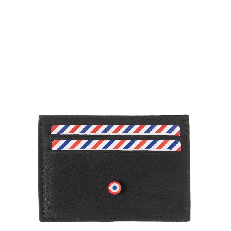 Porte-cartes Georges en cuir Marin-Nubuck Noir c'est Noir