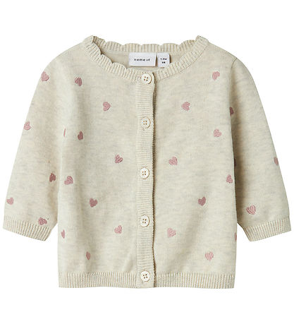 Name It Cardigan - Strick - NbfFisilly - Peyote Melange m. Herz