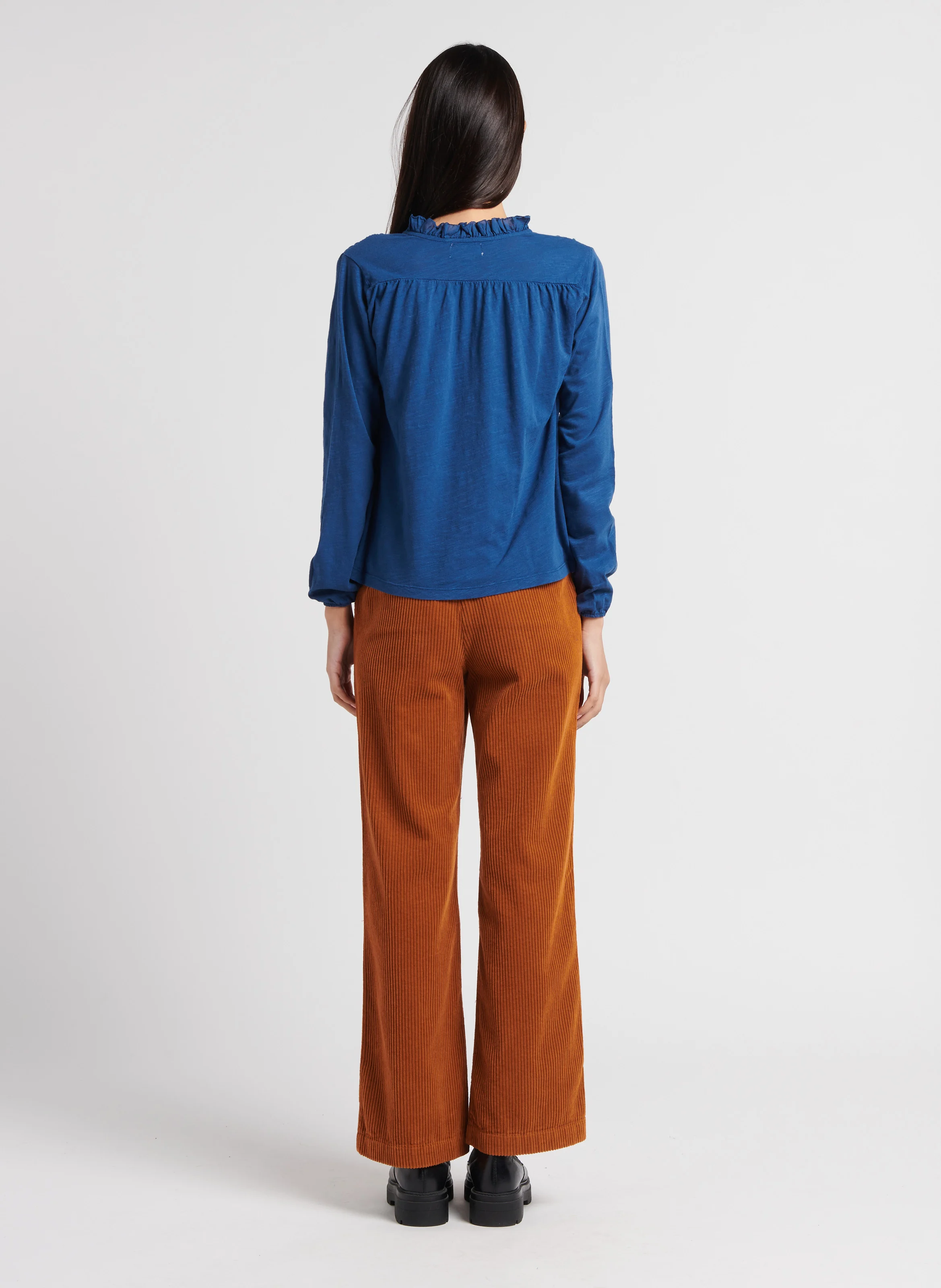 ANELLE - Pantalon en velours côtelé | Marron