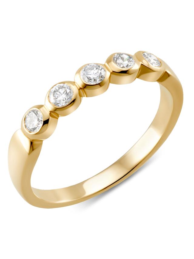 Rivière-Ring, Brillant, SI, Top Wesselton, Gold 375