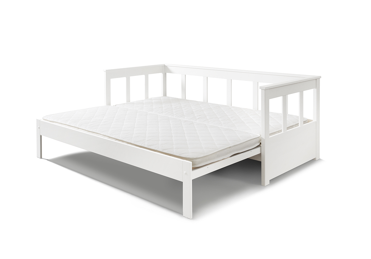 Funktionsbett PINO - weiß Kiefer massiv - 90-180x200 cm