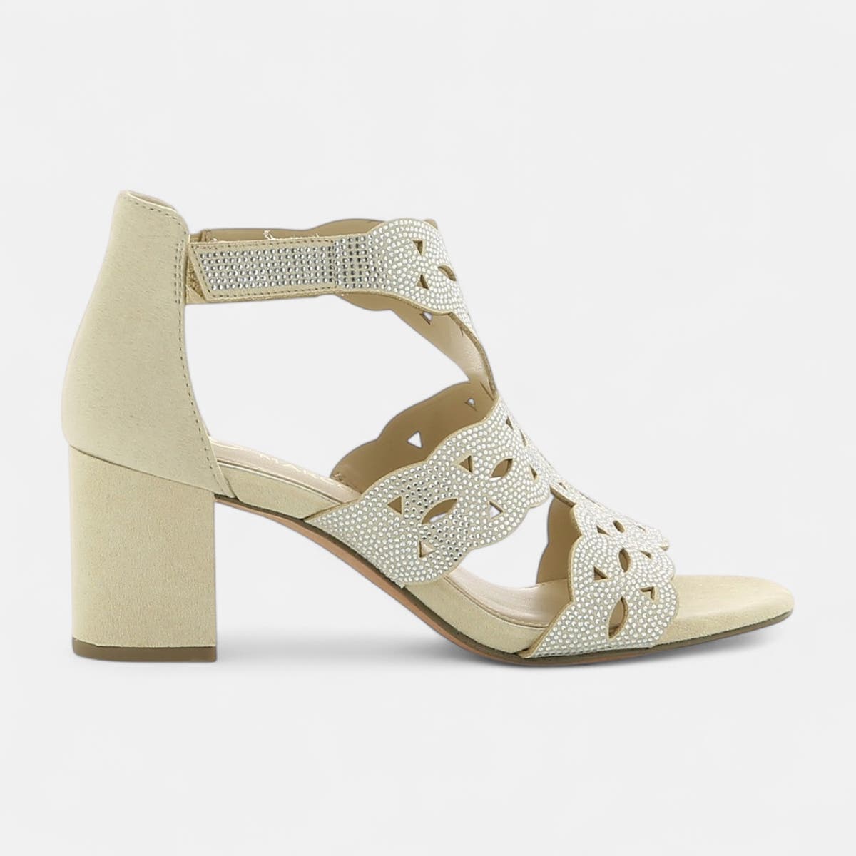 Nu-pieds à talon Femme beige