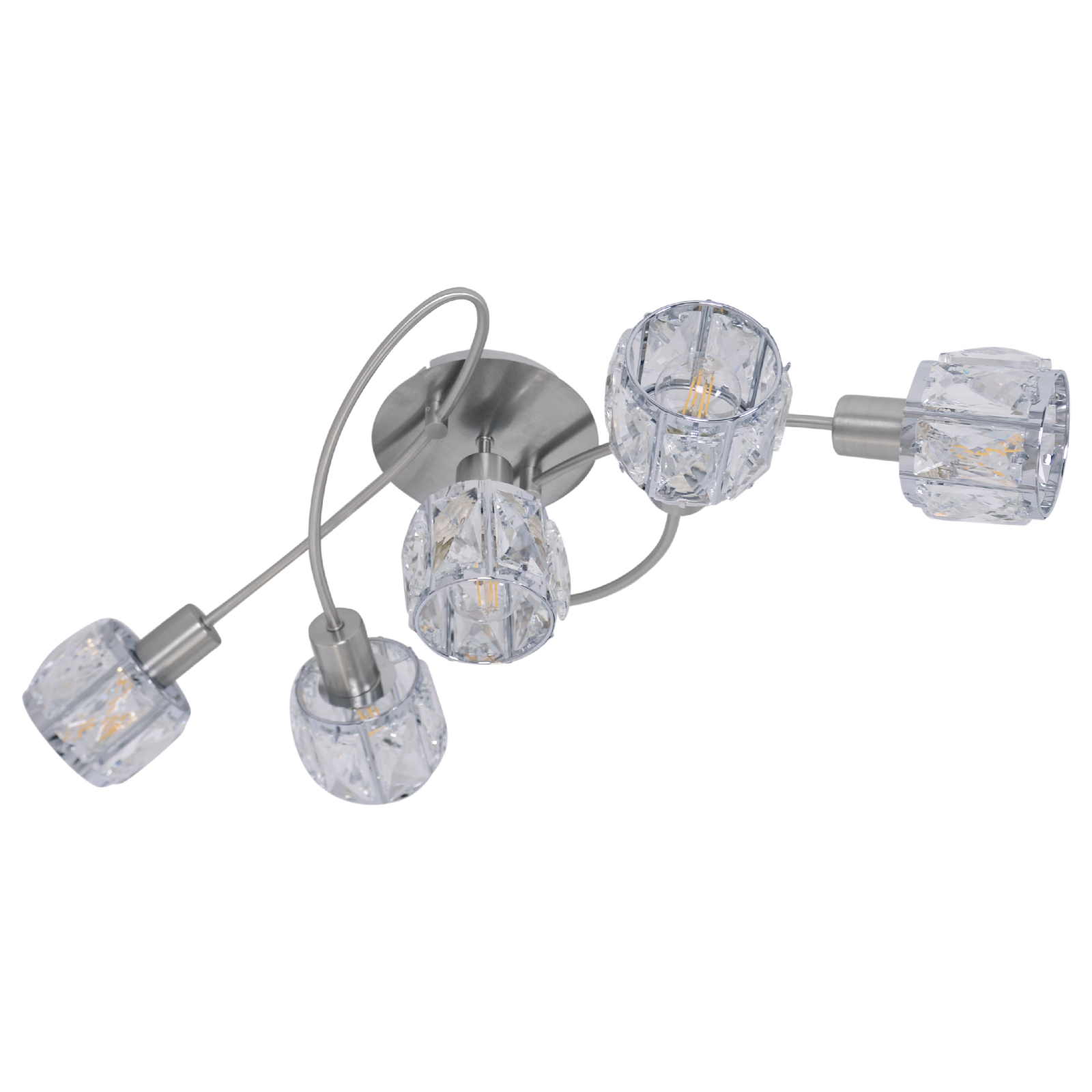 LED-DeckenleuchteJOSEFA - stahl-blank - 5-flammig