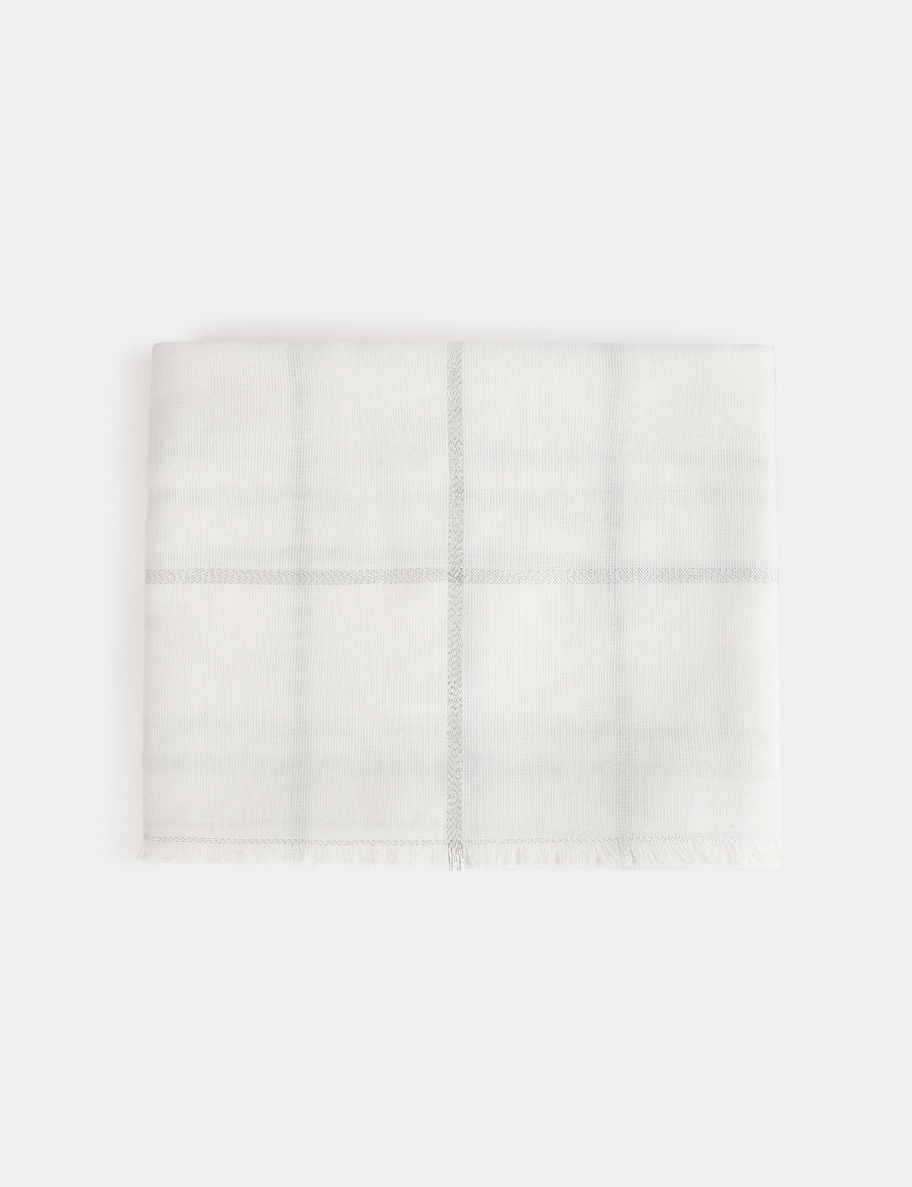 Foulard à carreaux ivoire femme - ivoire