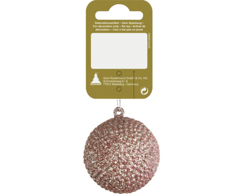 Kerstdecoratie hangbal glitter Ø 5 cm roze