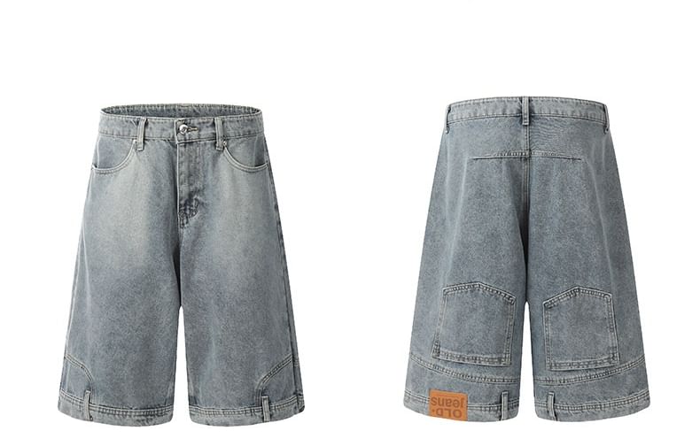 Cowpow - Denim shorts met applicatie en gemiddelde taille