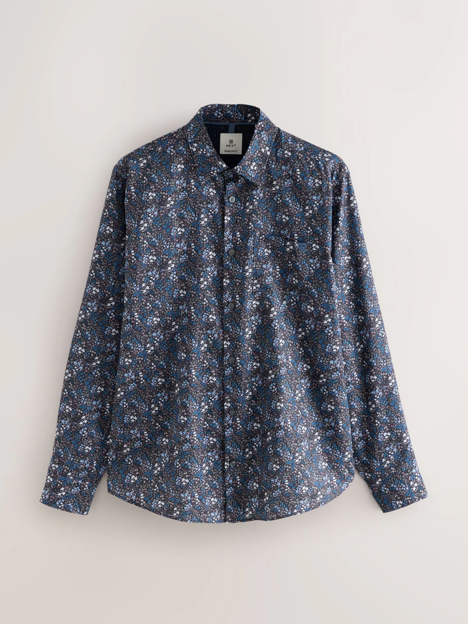 Navy Meadow Floral - Overhemd met lange mouwen en print