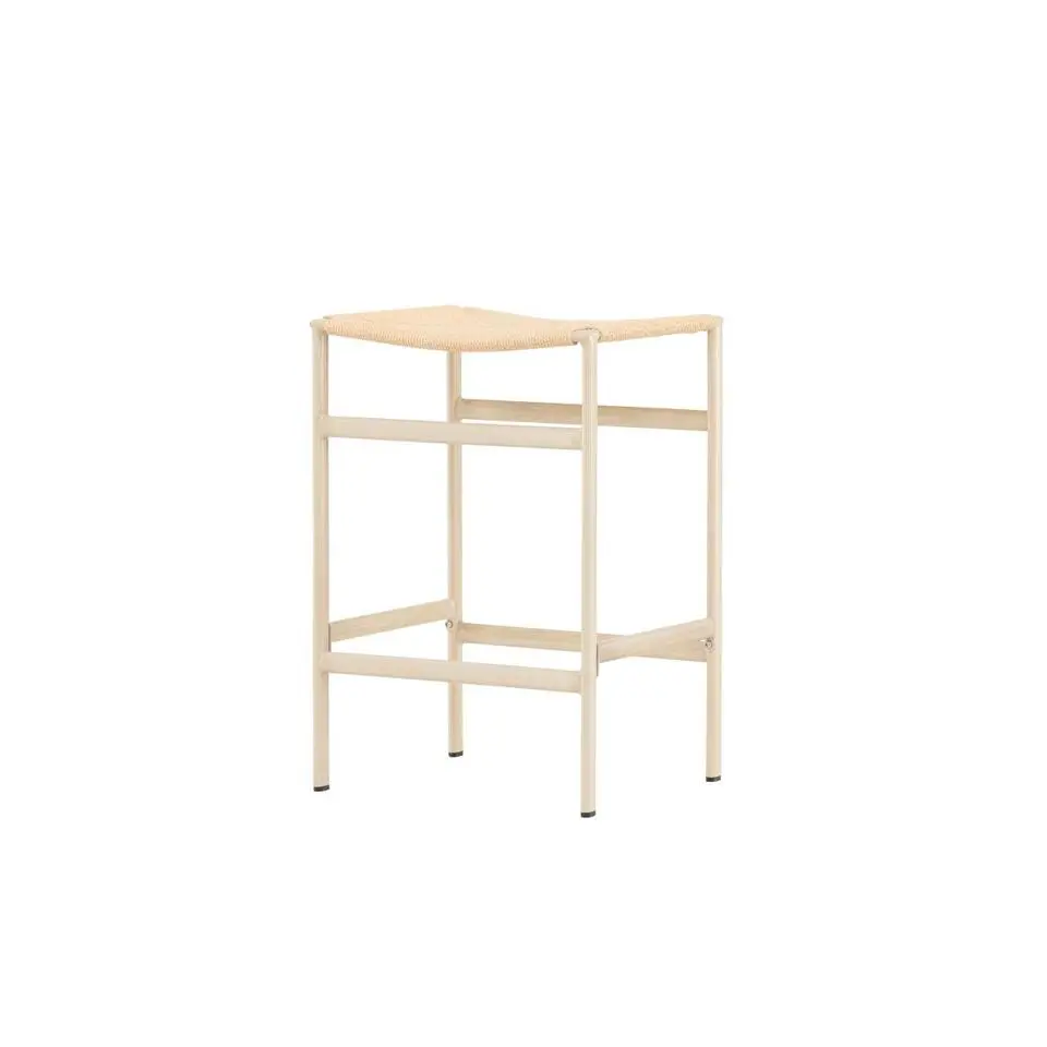 Svea - Polsty barkruk 63 cm - rattan - beige