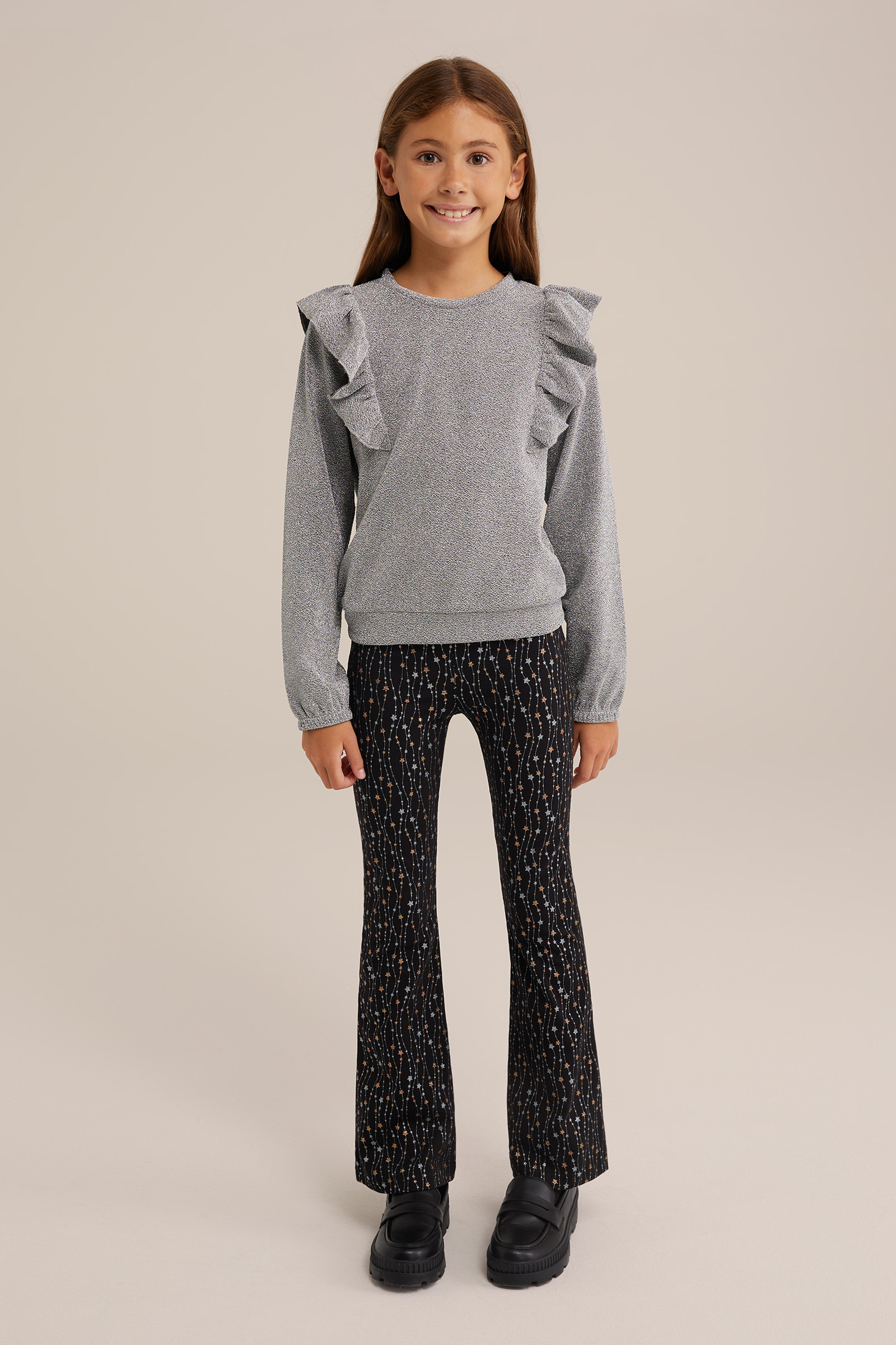 Meisjes sweater met glittergaren WE Fashion Zilver