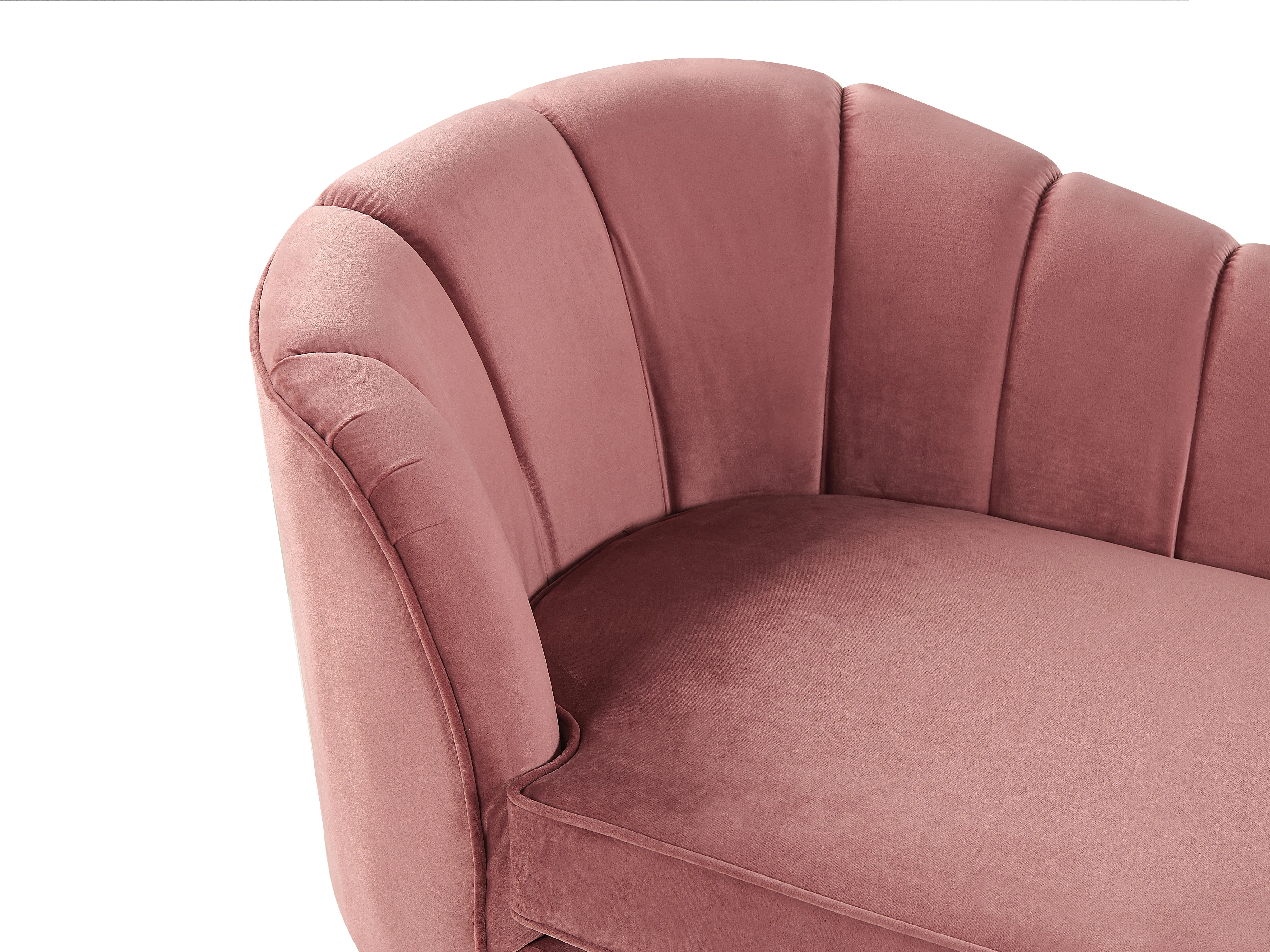 Linkszijdige chaise longue ALLIER Fluweel Roze