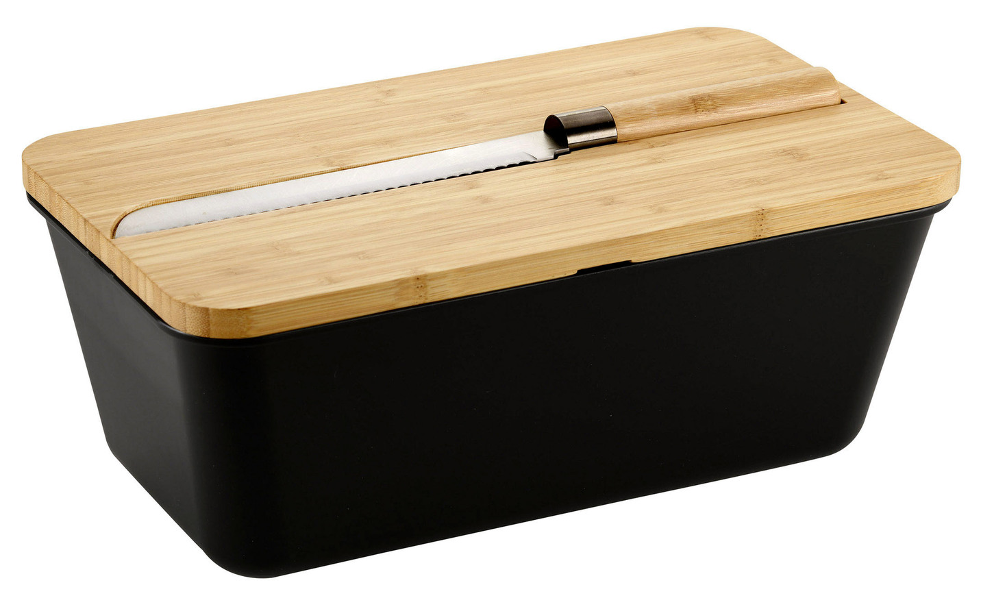 Brotbox mit integriertem Brotschneidemesser