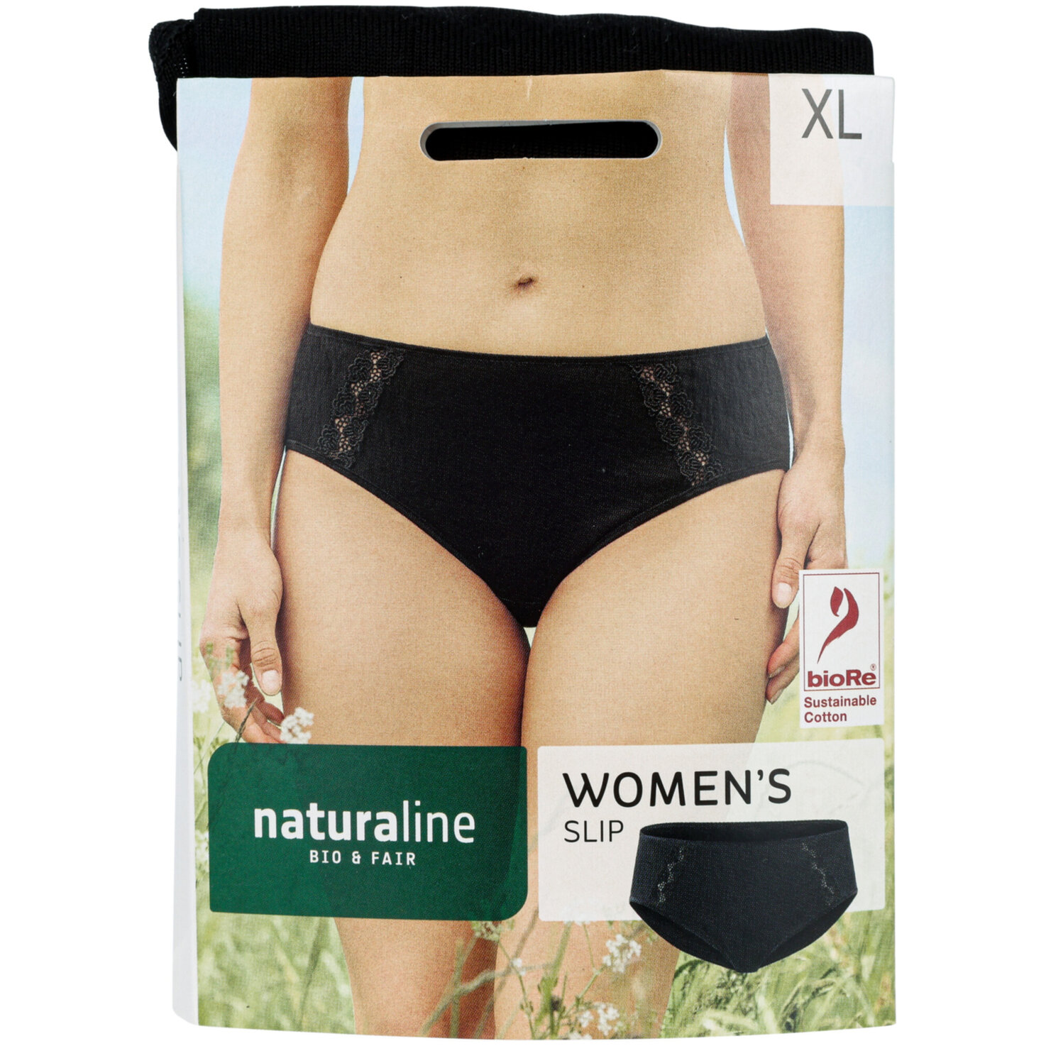 Naturaline Textil Damen Slip schwarz XL