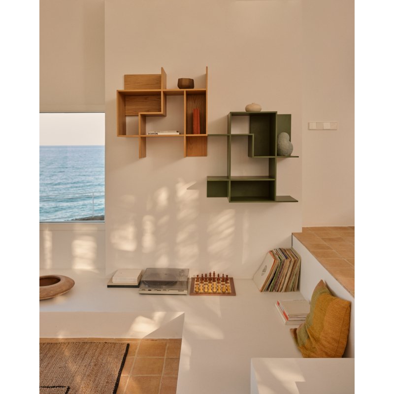 Étagère modulable Ina en MDF laqué vert 80 x 80 cm