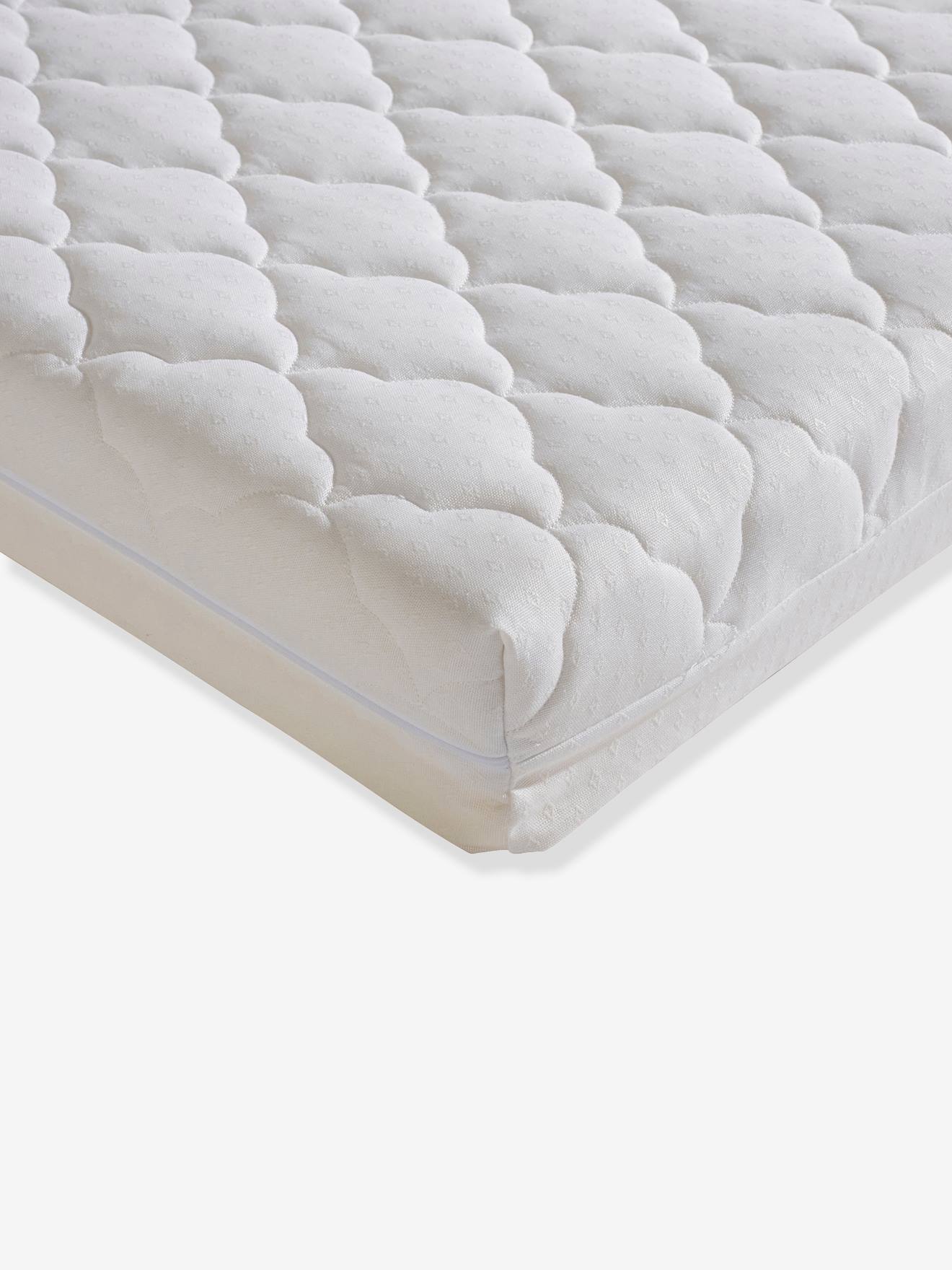 Meu pequeno colchão aquecido com capa removível 60x120 cm P'TIT LIT branco claro liso