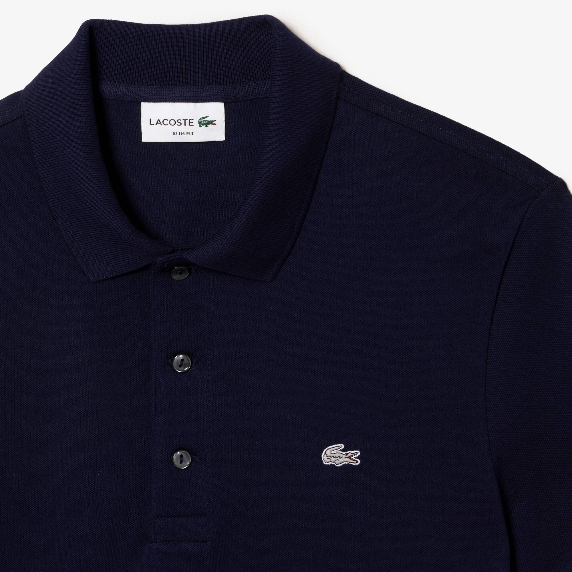 Slim Fit Lacoste-Polo aus dehnbarem Petit Piqué Kurze Ärmel - Blau - Lacoste - Herren