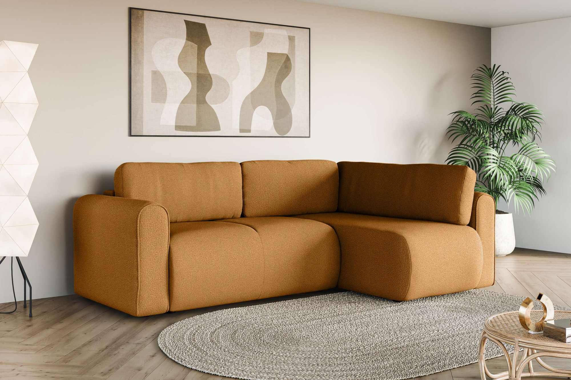 GOODproduct Ecksofa »Zacharia wahlweise Schlafsofa mit Bettkasten, B/T/H 250/166/86 cm« L-Form mit Wellenunterfederung, Ottomane rechts oder links bestellbar