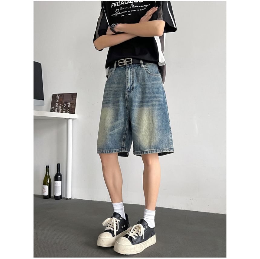 Plummie - Mid Rise Washed Denim Shorts