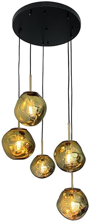 Hanglamp 5-lichts rond Gold Boaz B55 x D55 cm